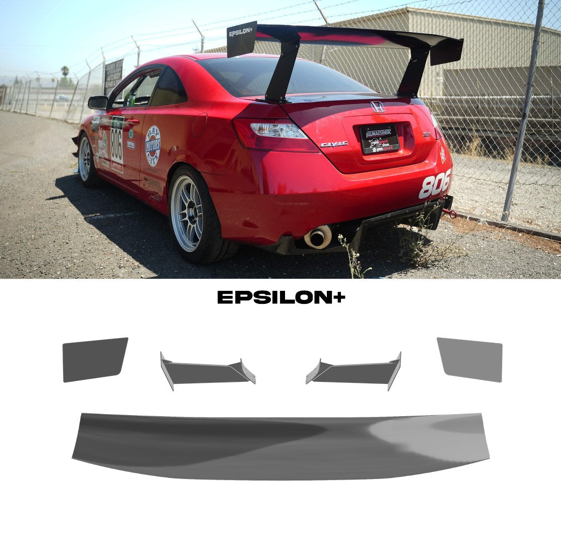 Epsilon+ [06-10 Civic Coupe FG2] GT Wing
