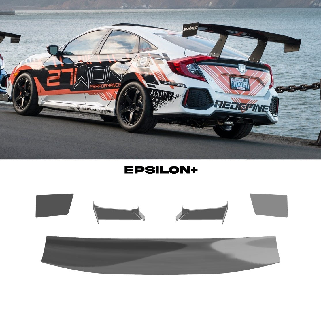 Epsilon+ [17-21 Civic Si Sedan FC1] GT Wing