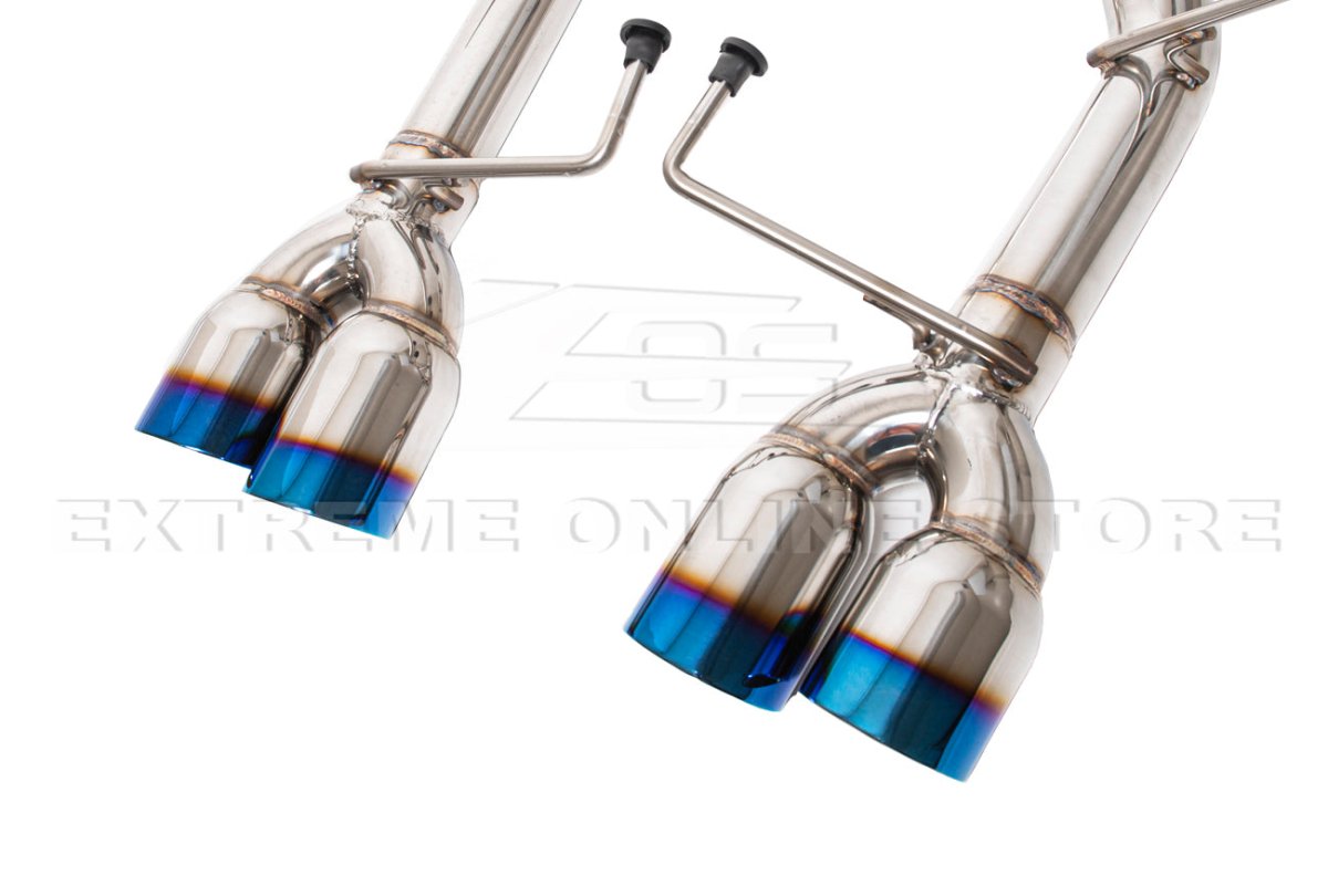 Extreme Online Store [11 - 14 WRX/STI] Muffler Delete Axle Back Quad Exhaust - JDMuscleAxle Back ExhaustsEXT-MD042-BTBlue Burnt Tips