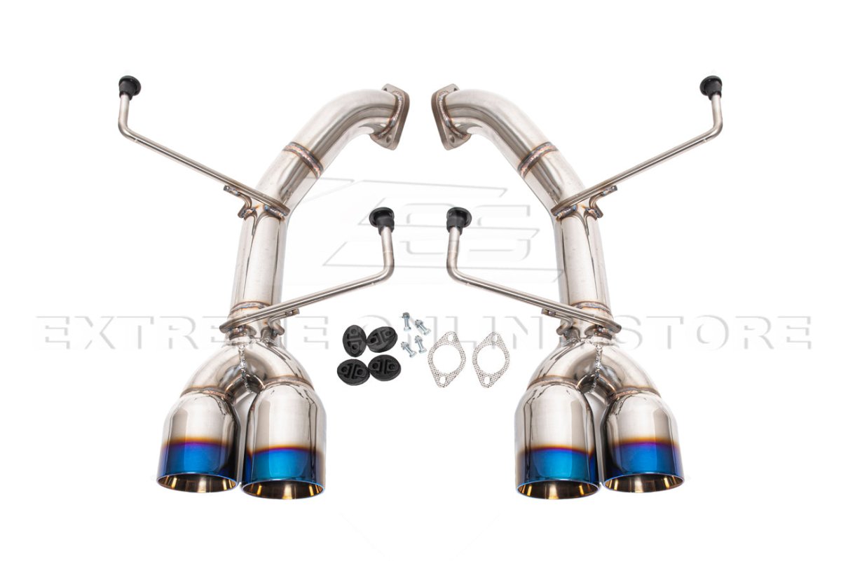 Extreme Online Store [11 - 14 WRX/STI] Muffler Delete Axle Back Quad Exhaust - JDMuscleAxle Back ExhaustsEXT-MD042-BTBlue Burnt Tips
