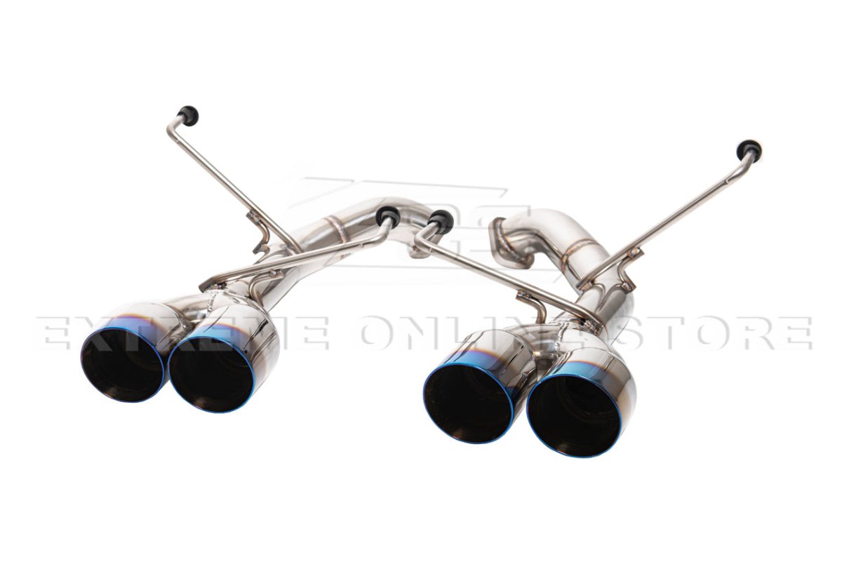 Extreme Online Store [11 - 14 WRX/STI] Muffler Delete Axle Back Quad Exhaust - JDMuscleAxle Back ExhaustsEXT-MD042-BTBlue Burnt Tips
