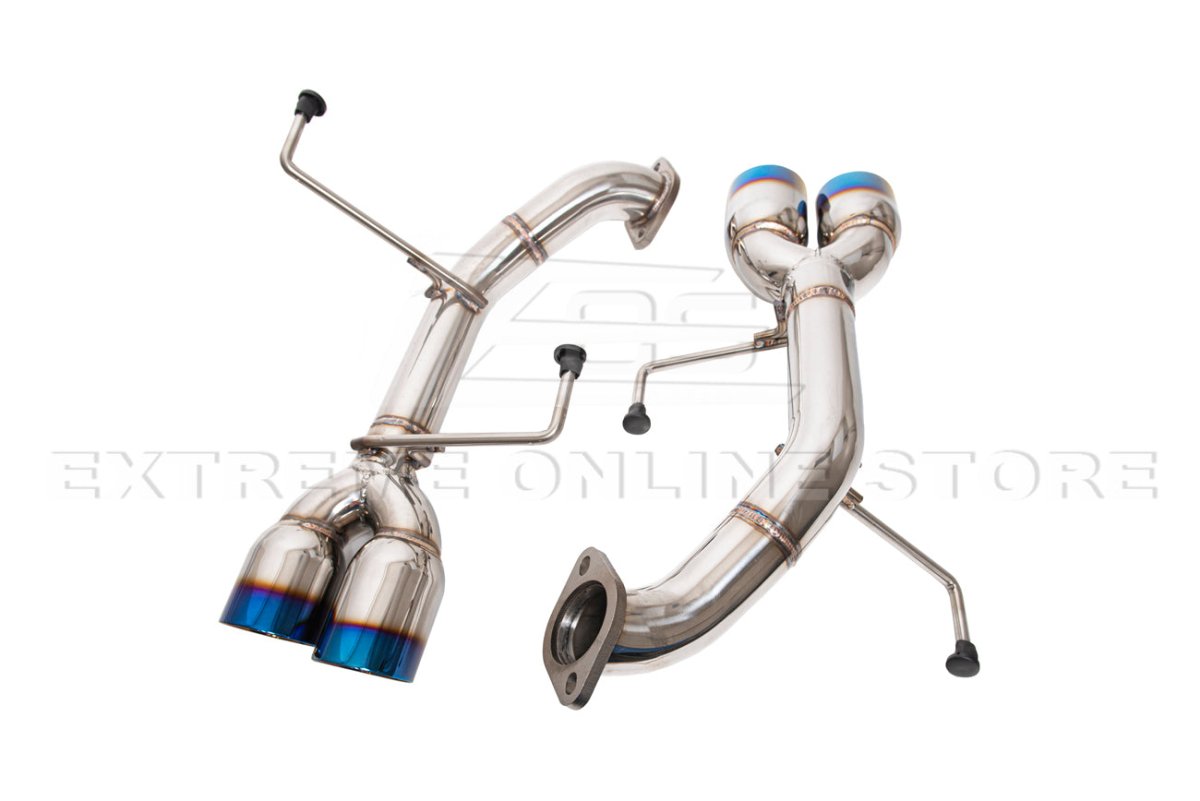 Extreme Online Store [11 - 14 WRX/STI] Muffler Delete Axle Back Quad Exhaust - JDMuscleAxle Back ExhaustsEXT-MD042-BTBlue Burnt Tips
