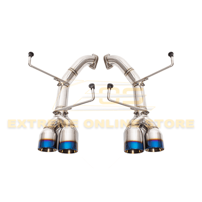Extreme Online Store [11 - 14 WRX/STI] Muffler Delete Axle Back Quad Exhaust - JDMuscleAxle Back ExhaustsEXT-MD042-BTBlue Burnt Tips