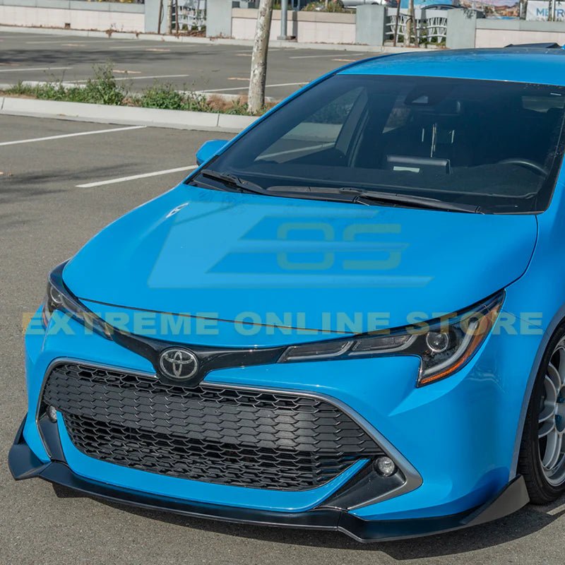 Extreme Online Store [19 - 25 Toyota Corolla Hatchback] Front Splitter Lip - JDMuscleFront LipsFLIP-235-V2-ABS4 Piece VersionPrimer Black (Unpainted)