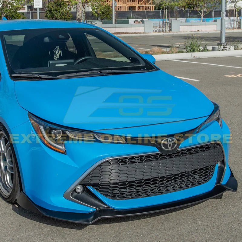 Extreme Online Store [19 - 25 Toyota Corolla Hatchback] Front Splitter Lip - JDMuscleFront LipsFLIP-235-V2-ABS4 Piece VersionPrimer Black (Unpainted)