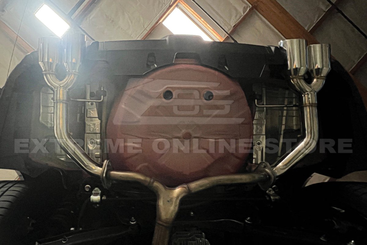 EXTREME ONLINE STORE [22 - 26 WRX] AXLE BACK MUFFLER DELETE SINGLE WALL 4" QUAD TIPS EXHAUST - JDMuscleAxle Back ExhaustsEXT-MD058Quad Tips
