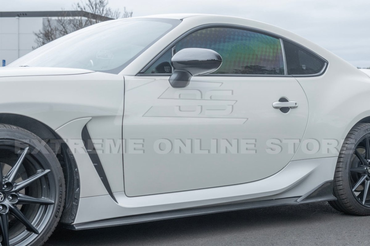 EXTREME ONLINE STORE 22 - UP TOYOTA GR86 CARBON FIBER SIDE SKIRTS | GR86 - 22 - SBK - CF - JDMuscleSide SkirtsGR86-22-SBK-CF