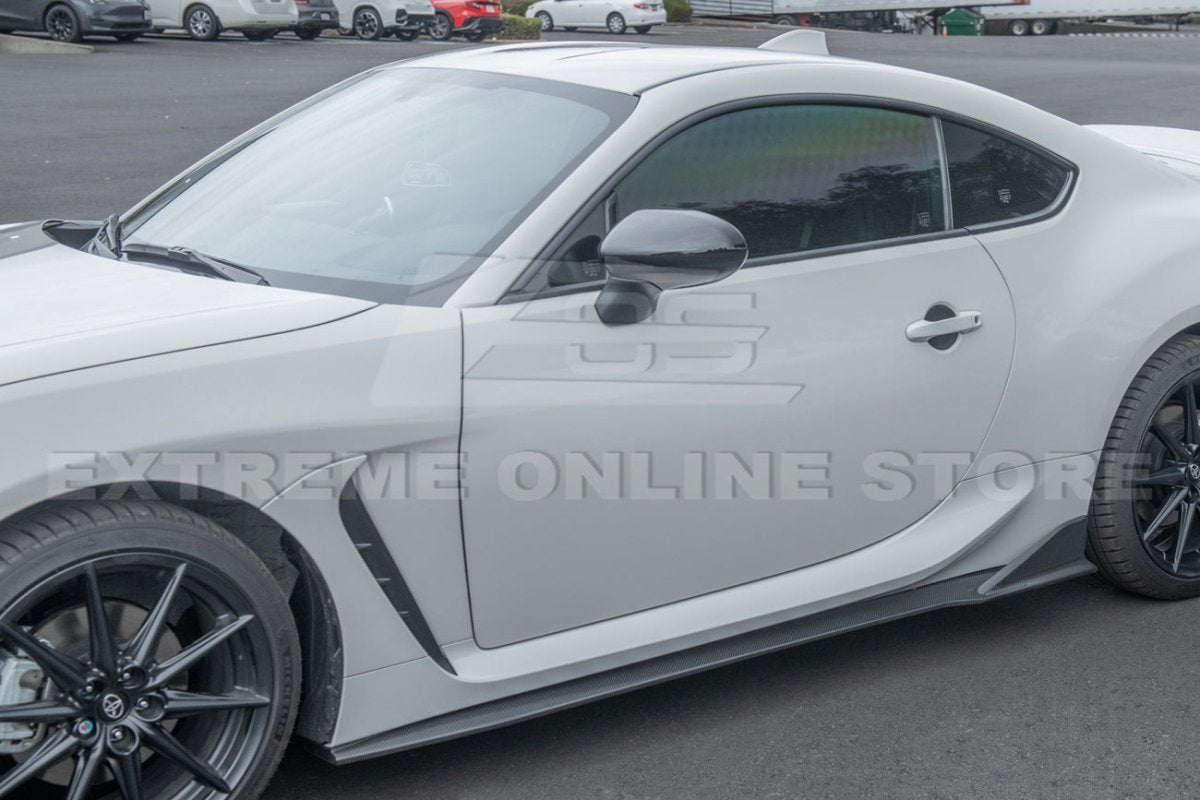EXTREME ONLINE STORE 22 - UP TOYOTA GR86 CARBON FIBER SIDE SKIRTS | GR86 - 22 - SBK - CF - JDMuscleSide SkirtsGR86-22-SBK-CF