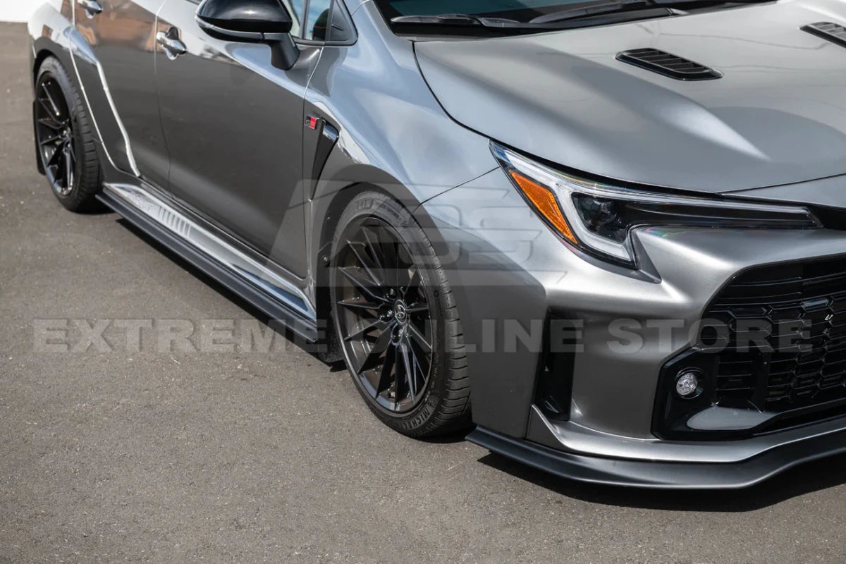 Extreme Online Store 23 - 26 Toyota GR Corolla Carbon Fiber Front Lip & Side Skirts - JDMuscleAero KitsFLIP-674-BKCF_SS-796-BKCFW/o Apron LipCarbon Fiber