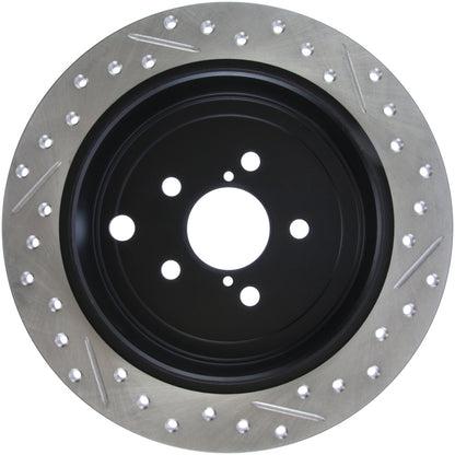 StopTech [08-10 Impreza WRX, 08-10 Impreza Coupe/Sedan] Drilled and Slotted Right Rear Rotor - Black E-Coated, Part 127.47029R