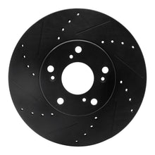 R1 Concepts [98-02 Accord] Front Left Drilled and Slotted Brake Rotor - Black