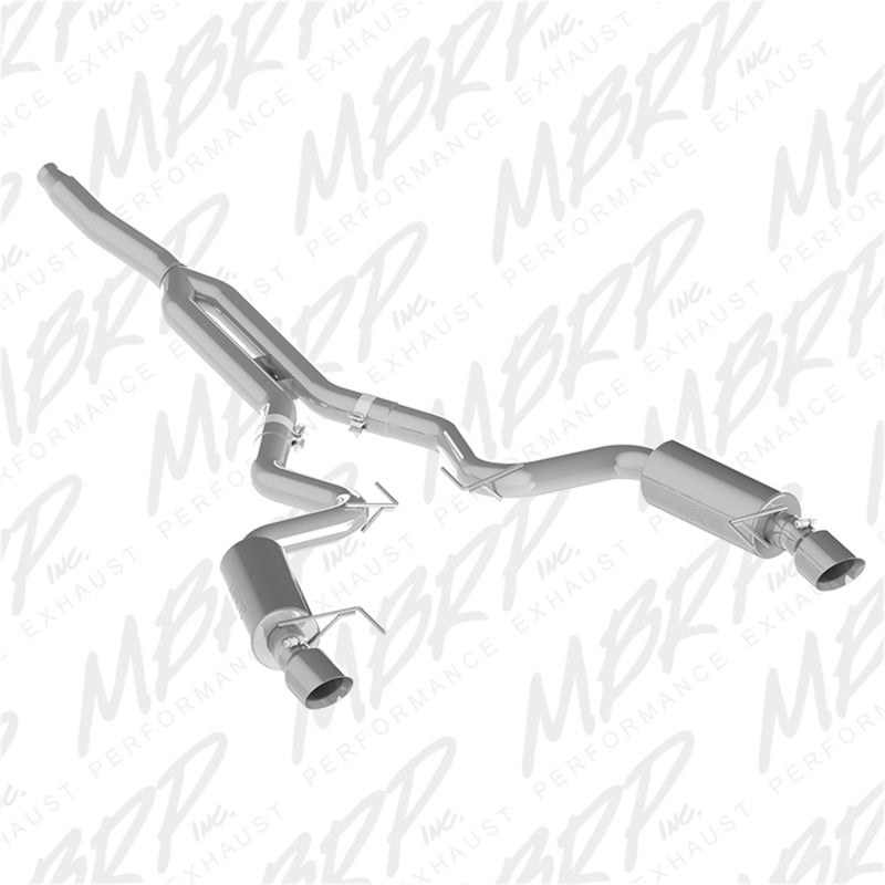 MBRP 15-19 Ford Mustang EcoBoost 2.3L Alum 3in Cat Back Dual Split Rear Exit | Race Version