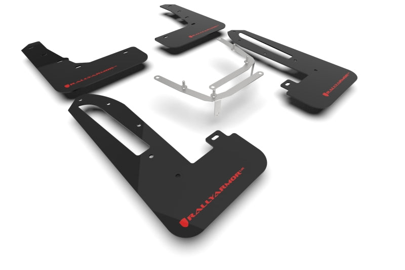 Rally Armor [23-26 Civic Type R] UR Mud Flaps - Black with Red Logo, MF97-UR-BLK-RD