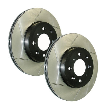 StopTech Power Slot [03-05 350Z] [03-05 G35] SportStop Slotted Rear Left Rotor - Black E-Coated