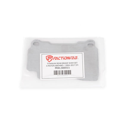 FactionFab Titanium Front Brake Shim Set 4 Piston Brembo / 2004 - 2017 STI - JDMuscleFFA1.10315.1