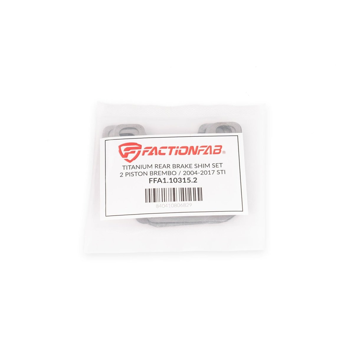 FactionFab Titanium Rear Brake Shim Set 2 Piston Brembo / 2004 - 2017 STI - JDMuscleFFA1.10315.2