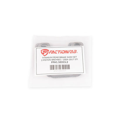 FactionFab Titanium Rear Brake Shim Set 2 Piston Brembo / 2004 - 2017 STI - JDMuscleFFA1.10315.2