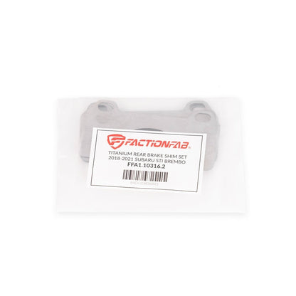 FactionFab Titanium Rear Brake Shim Set Subaru STI 2018 - 2021 Brembo - JDMuscleFFA1.10316.2