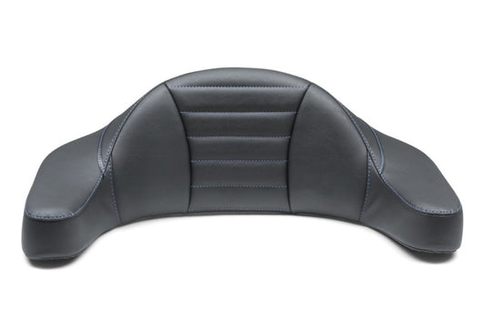 Mustang 93-13 HD FL Super Touring Extended Arm Wrap-Around Backrest Deluxe - Black w/Blue Stitching