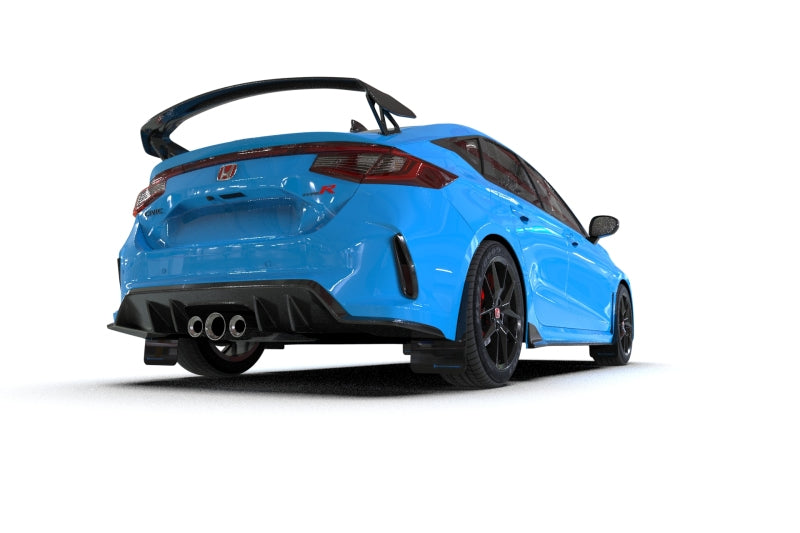 Rally Armor [23-25 Civic Type R] UR Mud Flaps - Black with White Logo, Part Number ralMF97-UR-BLK-WH