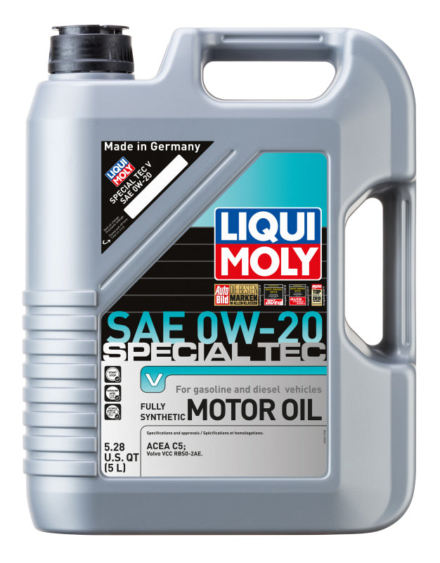 LIQUI MOLY Special Tec V SAE 0W-20 Synthetic Motor Oil, 5 Liter