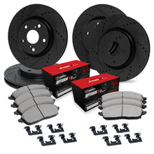R1 Concepts [18-21 WRX STI] eLINE Front & Rear Drilled and Slotted Brake Kit - Black Zinc