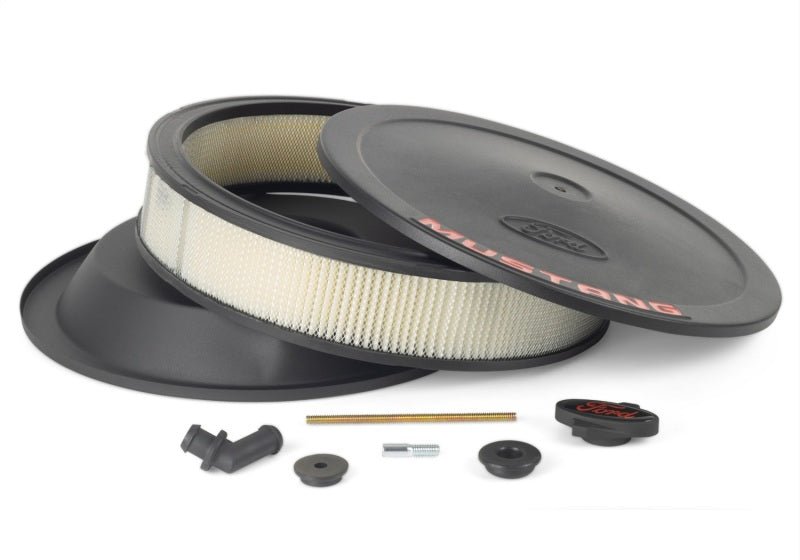 Ford Racing Air Cleaner Kit - Black Crinkle Finish w/ Red Mustang Emblem - JDMuscleShop the look 2frp302-362