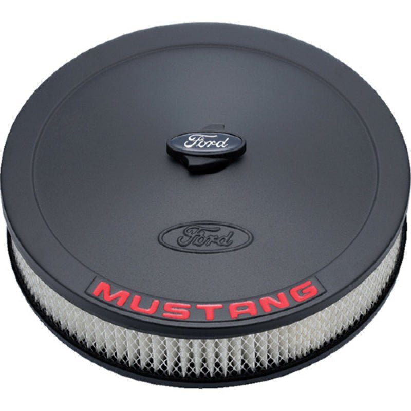 Ford Racing Air Cleaner Kit - Black Crinkle Finish w/ Red Mustang Emblem - JDMuscleShop the look 2frp302-362