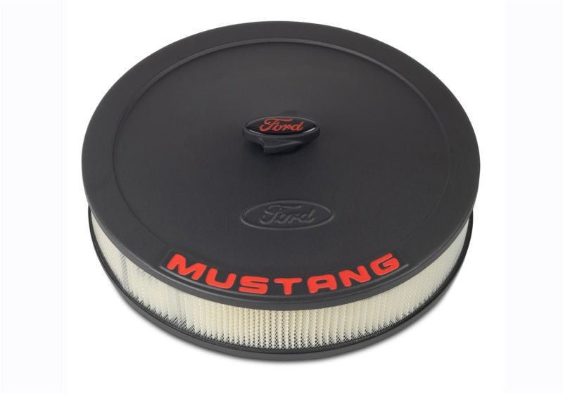 Ford Racing Air Cleaner Kit - Black Crinkle Finish w/ Red Mustang Emblem - JDMuscleShop the look 2frp302-362