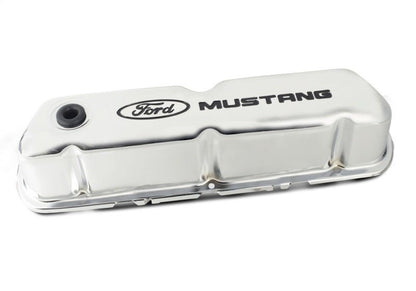 Ford Racing Ford Mustang Logo Stamped Steel Chrome Valve Covers - JDMuscleShop the look 2frp302-100