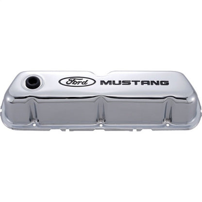 Ford Racing Ford Mustang Logo Stamped Steel Chrome Valve Covers - JDMuscleShop the look 2frp302-100