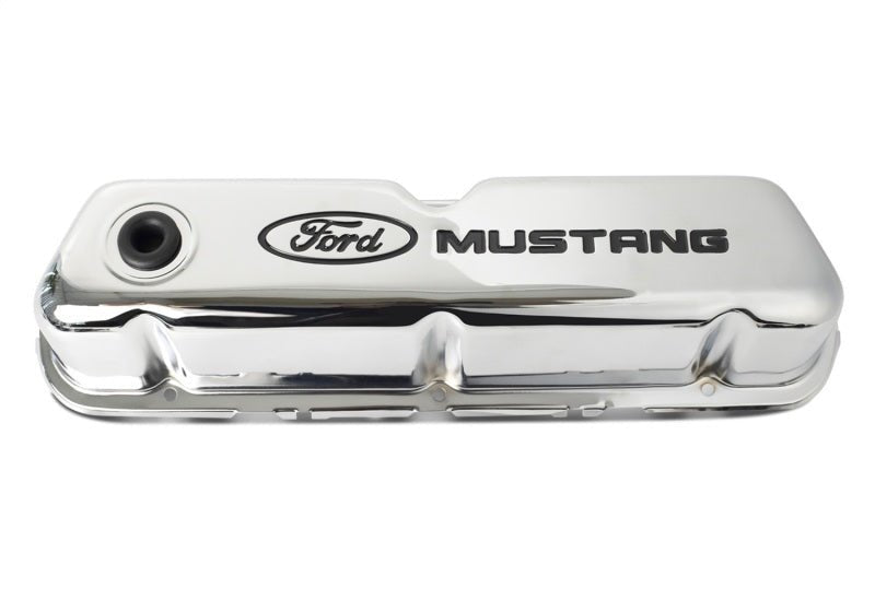 Ford Racing Ford Mustang Logo Stamped Steel Chrome Valve Covers - JDMuscleShop the look 2frp302-100