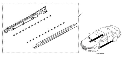 Genuine [18+Honda Accord] Side Underbody Spoiler (Side Skirt) - JDMuscleSide SkirtsHON08F04-TVA-110Platinum White Pearl
