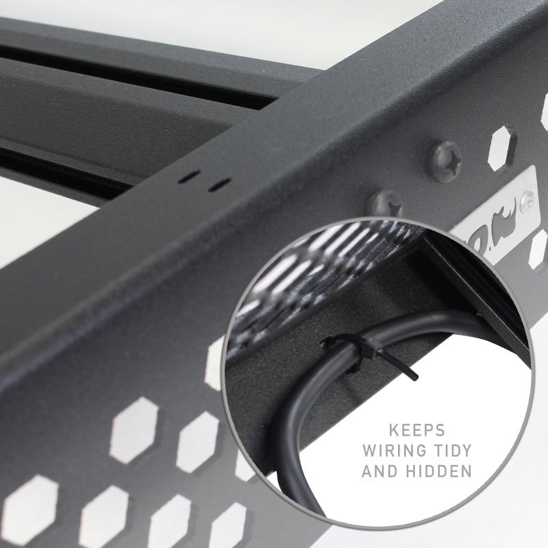 Go Rhino 24 - 25 Toyota Tacoma Double Cab Pickup Ceros Low Profile Roof Rack - Tex. Blk - JDMuscleSPKgor5933190T