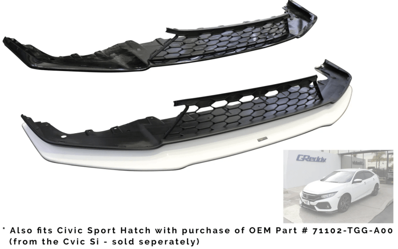 GReddy [17-20 Civic Si Coupe/Sedan] Front Lip Spoiler - Black - JDMuscleSpoilers and Wingsgre17550100