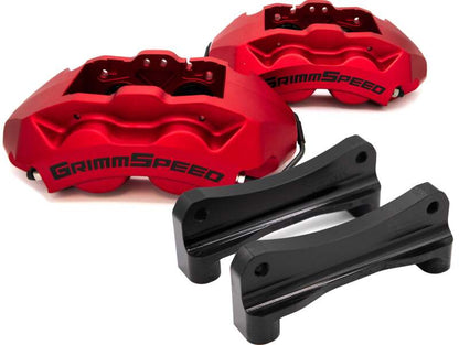 GrimmSpeed [02-21 WRX / 04-21 WRX STI] 4-Piston Brake Caliper Kit for 340mm Rotor - Red - JDMuscleCalipersgrmGRM.1170.1.RED