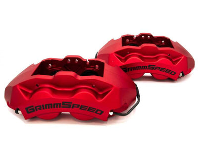 GrimmSpeed [02-21 WRX / 04-21 WRX STI] 4-Piston Brake Caliper Kit for 340mm Rotor - Red - JDMuscleCalipersgrmGRM.1170.1.RED