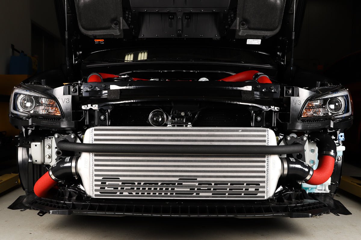 GrimmSpeed 15 - 21 STI Front Mount Intercooler Kit - Silver Core with Red Piping | 090236 - JDMuscleIntercoolersgrm090236