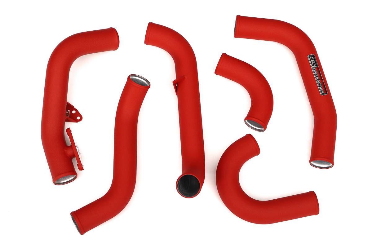 GrimmSpeed 15 - 21 STI Front Mount Intercooler Kit - Silver Core with Red Piping | 090236 - JDMuscleIntercoolersgrm090236