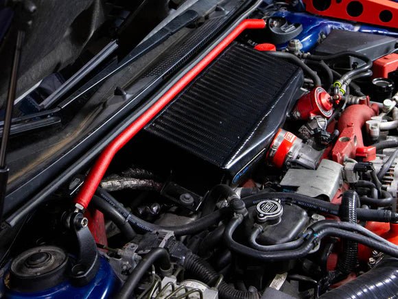 GrimmSpeed [15 - 21 WRX/STI] Strut Bar - Red | 1.1029.1.RED - JDMuscleStrut Tower Barsgrm1.1029.1.RED