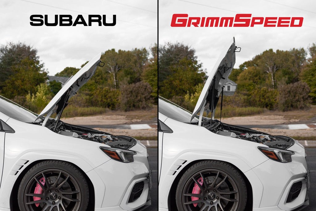 GrimmSpeed [15 - 25 WRX/ 15 - 21 STI] High Lift Hood Struts | 113072 - JDMuscleStruts And Shocksgrm113072