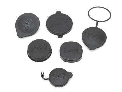 Grimmspeed Black Reservoir Cap Set Most Subaru Models | 120069 - JDMuscleDress Up Capsgrm120069