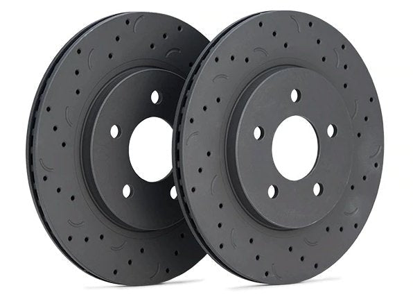 Hawk 05 - 17 STI Talon Series Drilled / Slotted Front Rotor Pair | HTC4914 - JDMuscleBrake RotorshwkHTC4914