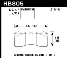 Hawk 15 - 17 Ford Mustang Brembo Package DTC - 70 Front Brake Pads - JDMuscleShop the look 2hawkHB805U.615