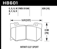 Hawk Performance [08-13 Infiniti G37] [09-16 Nissan 370Z] [09 Nissan 350Z] DTC-60 Front Brake Pads - Black - JDMuscleBrake PadshawkHB601G.626