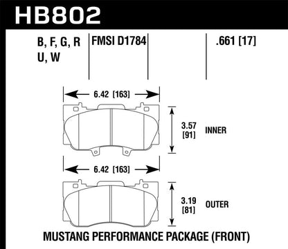 Hawk Performance HPS 5.0 Front Brake Pads for 2015 - 2016 Ford Mustang | hawkHB802B.661 - JDMuscleSPK93254