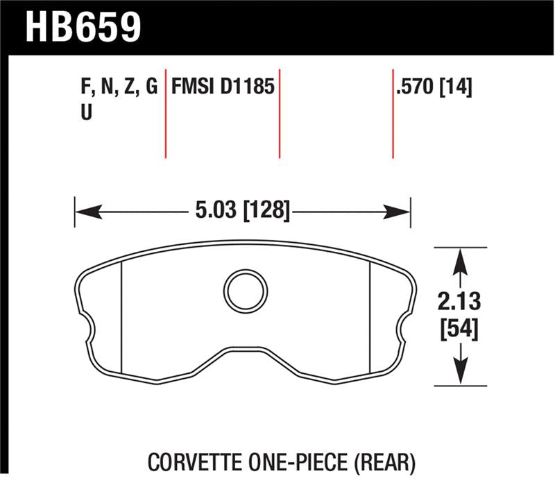 Hawk Performance HPS Street Brake Pads for Chevrolet Corvette (2011 - 2013) - Rear | hawkHB659F.570 - JDMuscleSPK235110