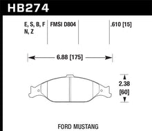 Hawk Performance HPS Street Front Brake Pads for 2000 - 2004 Ford Mustang | hawkHB274F.610 - JDMuscleSPK20539