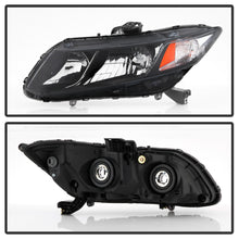 Spyder [12-15 Honda Civic] Black Halogen Headlights