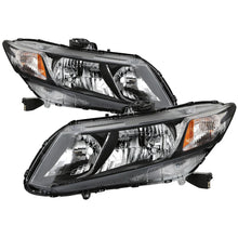 Spyder [12-15 Honda Civic] Black Halogen Headlights